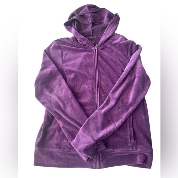 L.L.Bean Zip Up Valour Purple Hoodie Two Front Pockets Size Small - Picture 1 of 5
